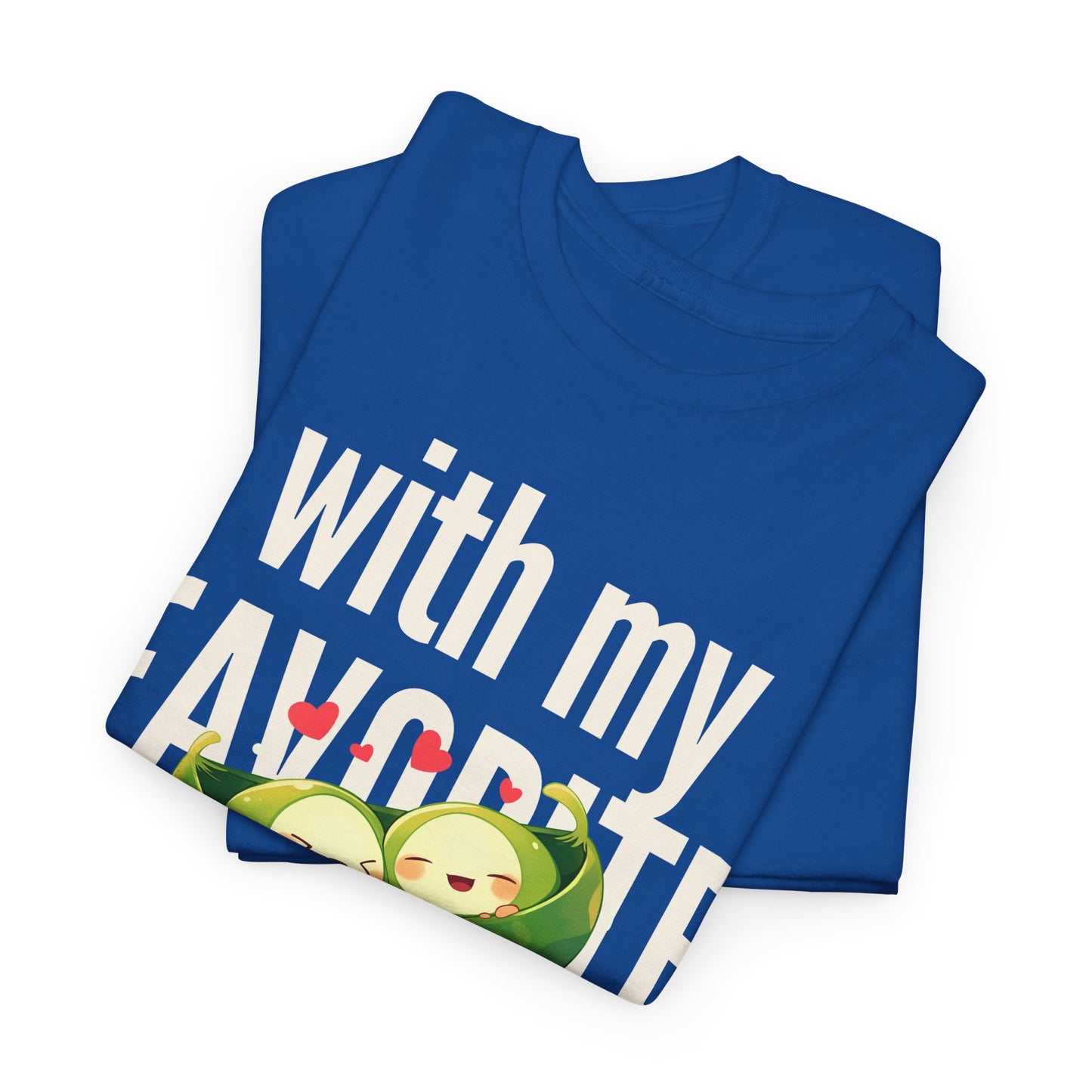 Cute Couple Tee - 'With My Favorite Partner' Cotton Tee
