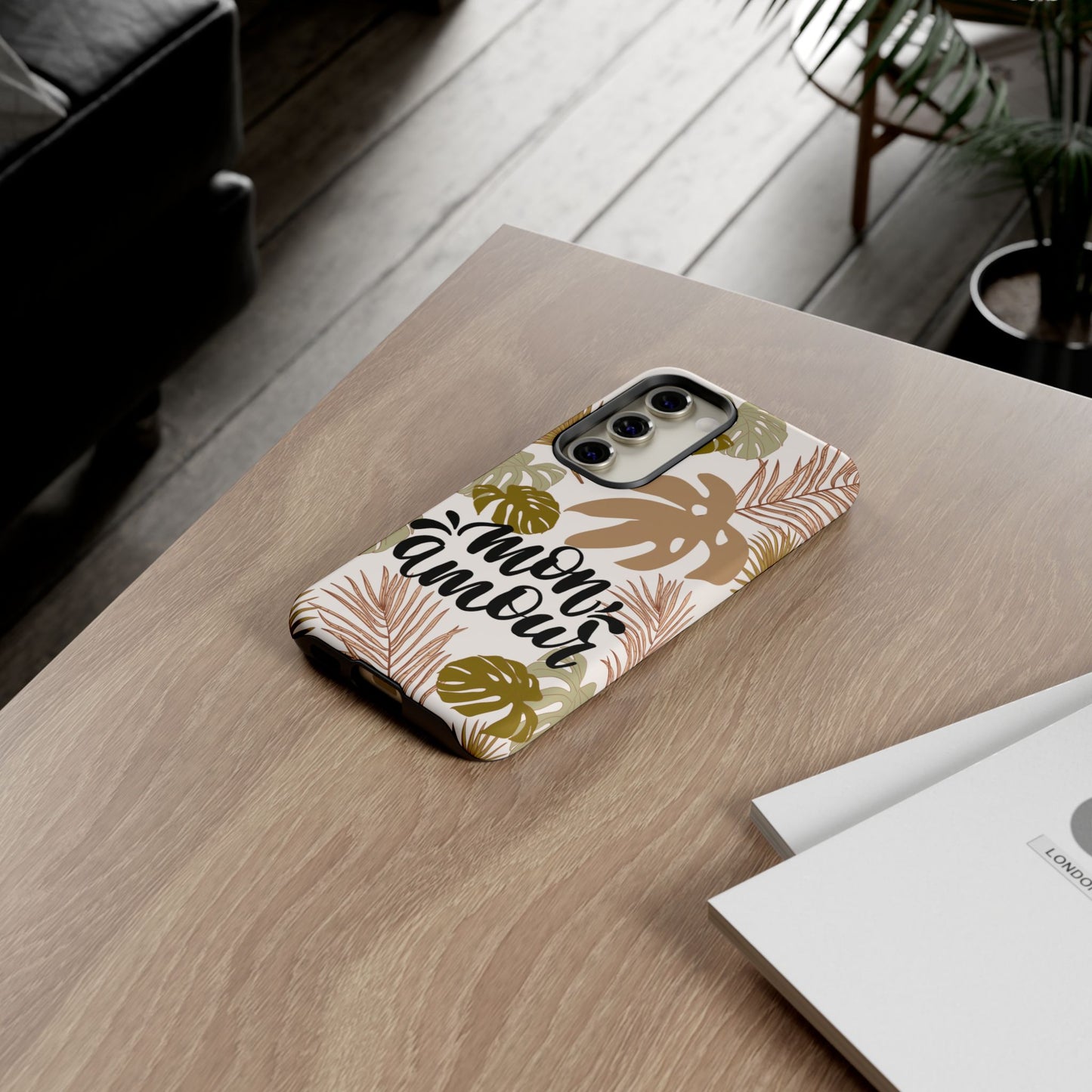 'Mon Amour' Stylish Tropical Phone Case Design