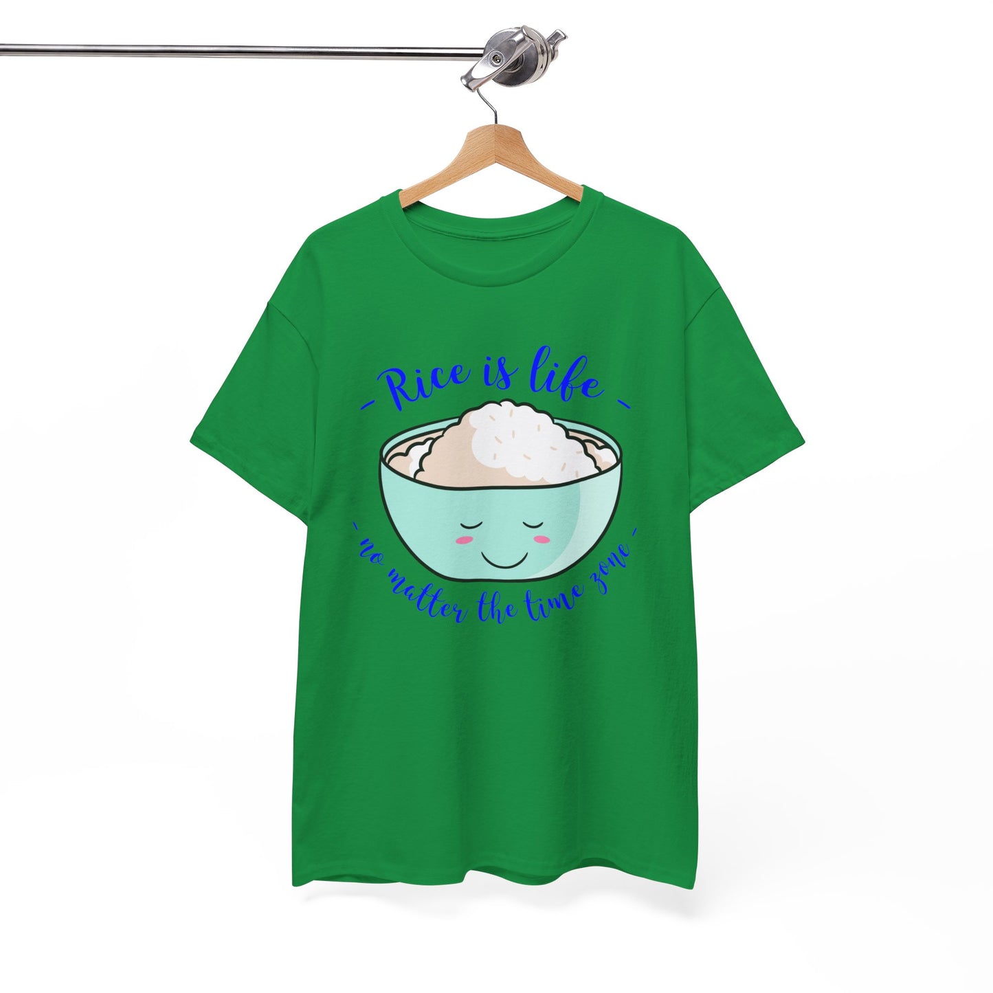 Rice is Life No Matter the Time Zone Cotton Tee