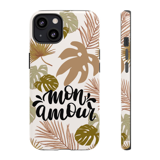 'Mon Amour' Stylish Tropical Phone Case Design