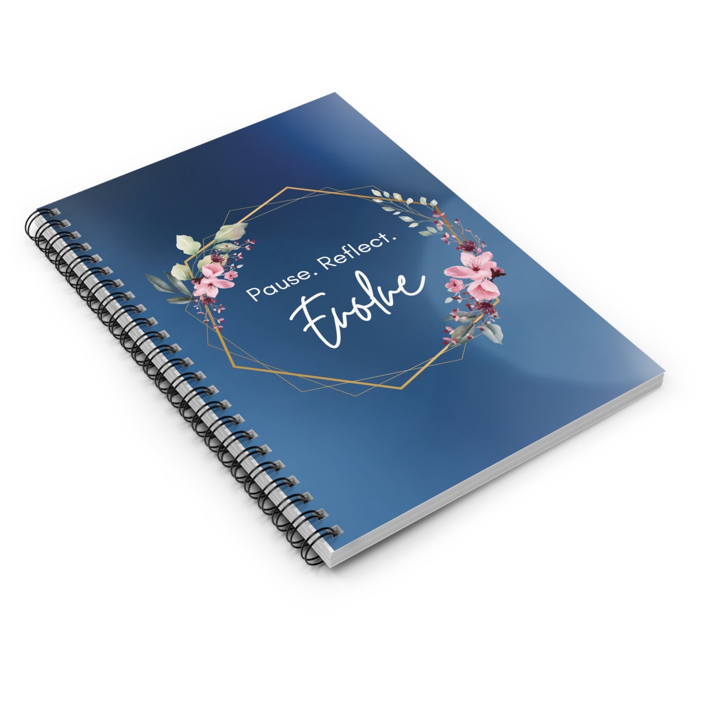 Evolve Floral Spiral Notebook - Inspirational Ruled Journal for Reflection