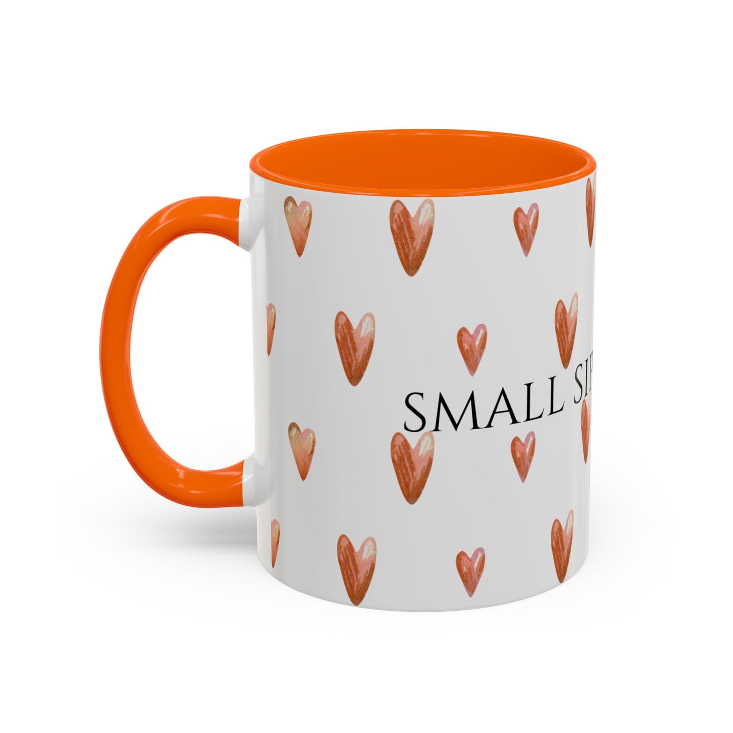 Small Sips, Big Wins Mug - Heart Patterned Accent