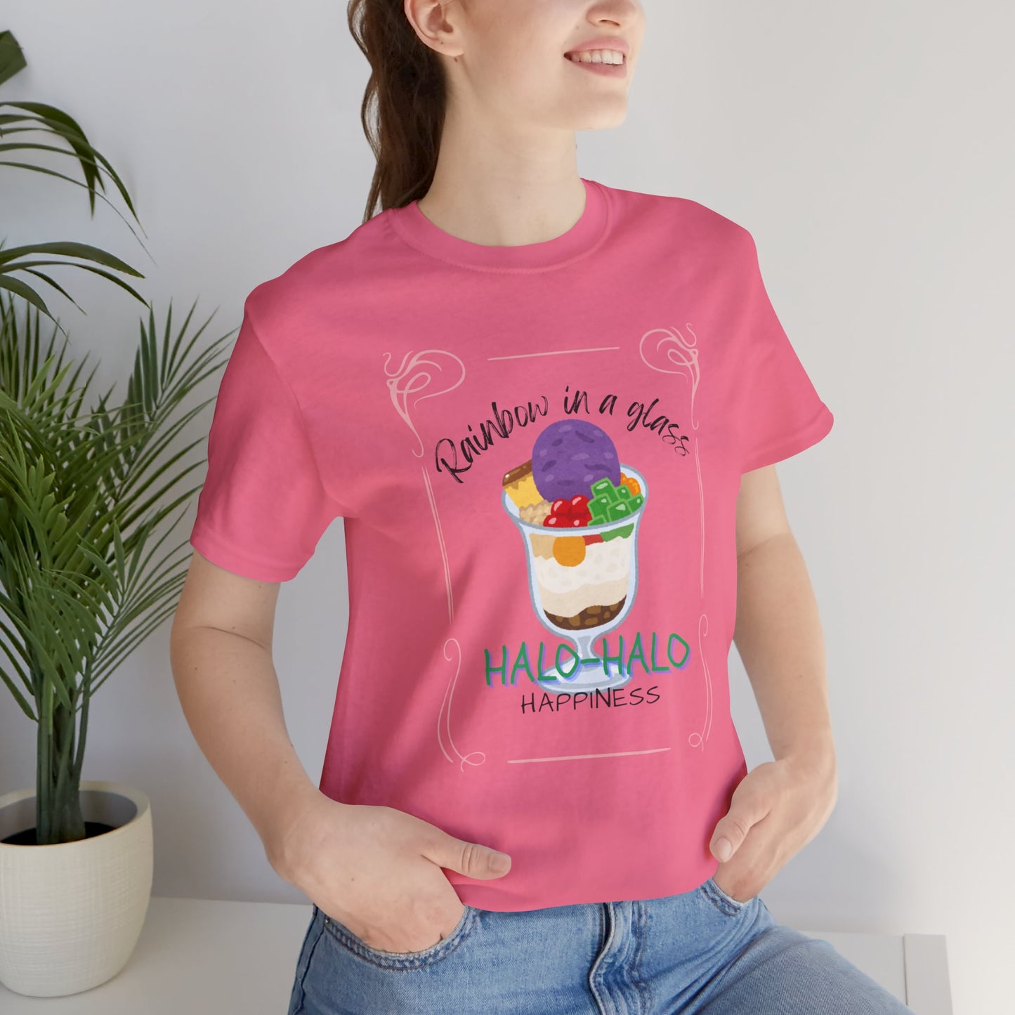 Rainbow in a Glass, Halo-Halo Happiness Women's Premium Soft Tee