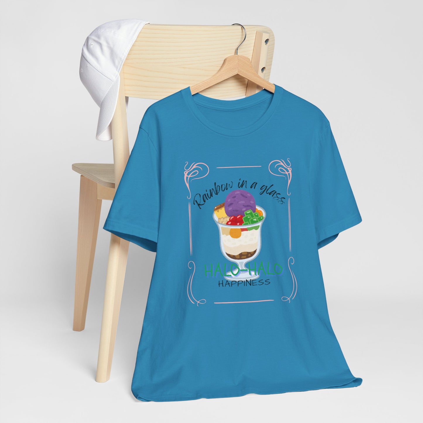 Rainbow in a Glass, Halo-Halo Happiness Women's Premium Soft Tee