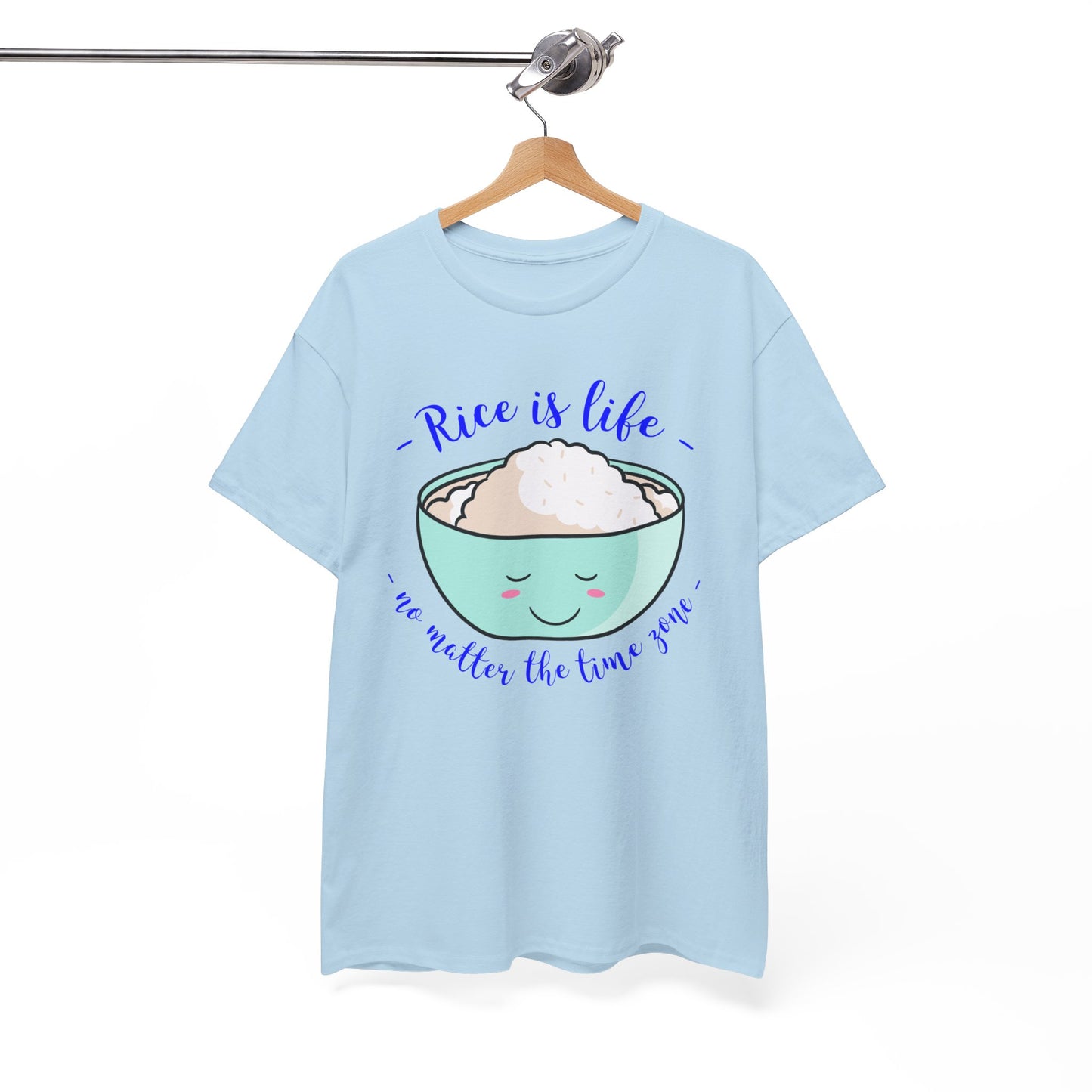 Rice is Life No Matter the Time Zone Cotton Tee