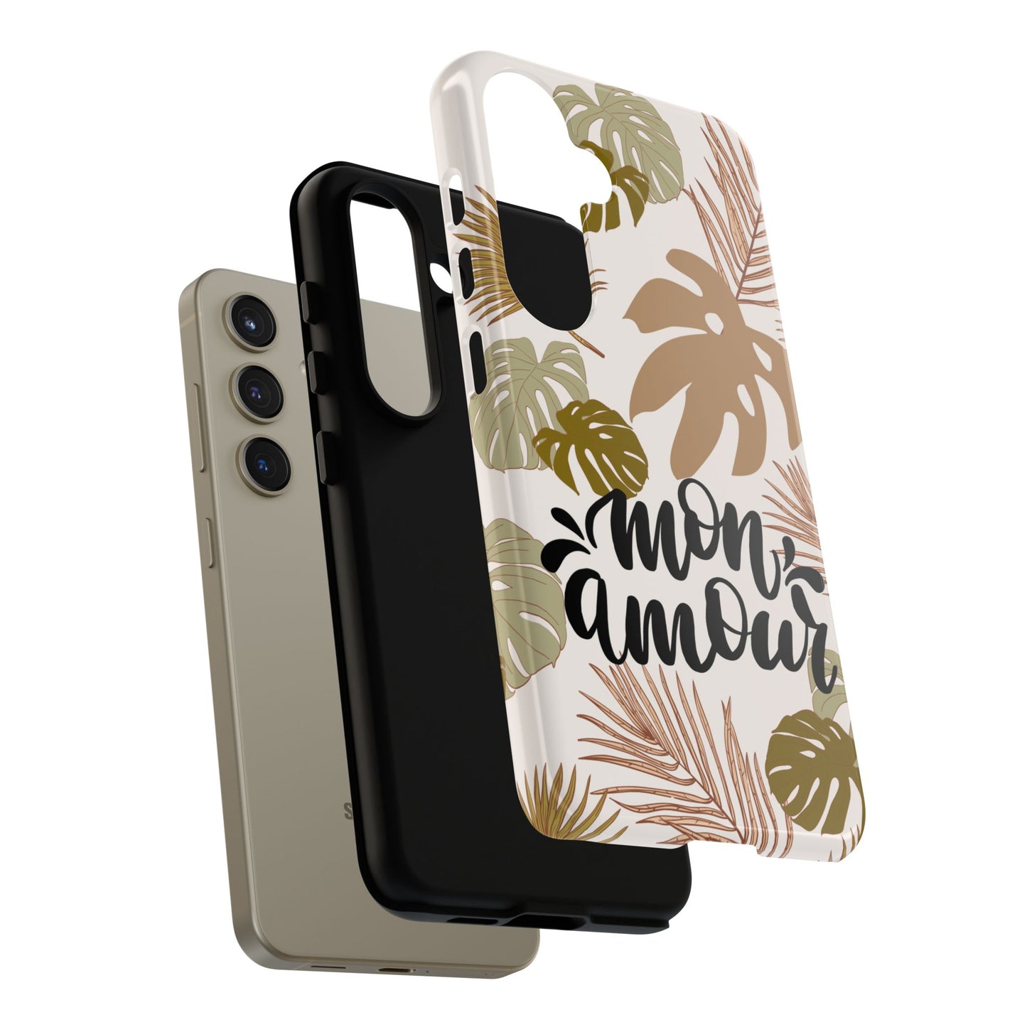 'Mon Amour' Stylish Tropical Phone Case Design