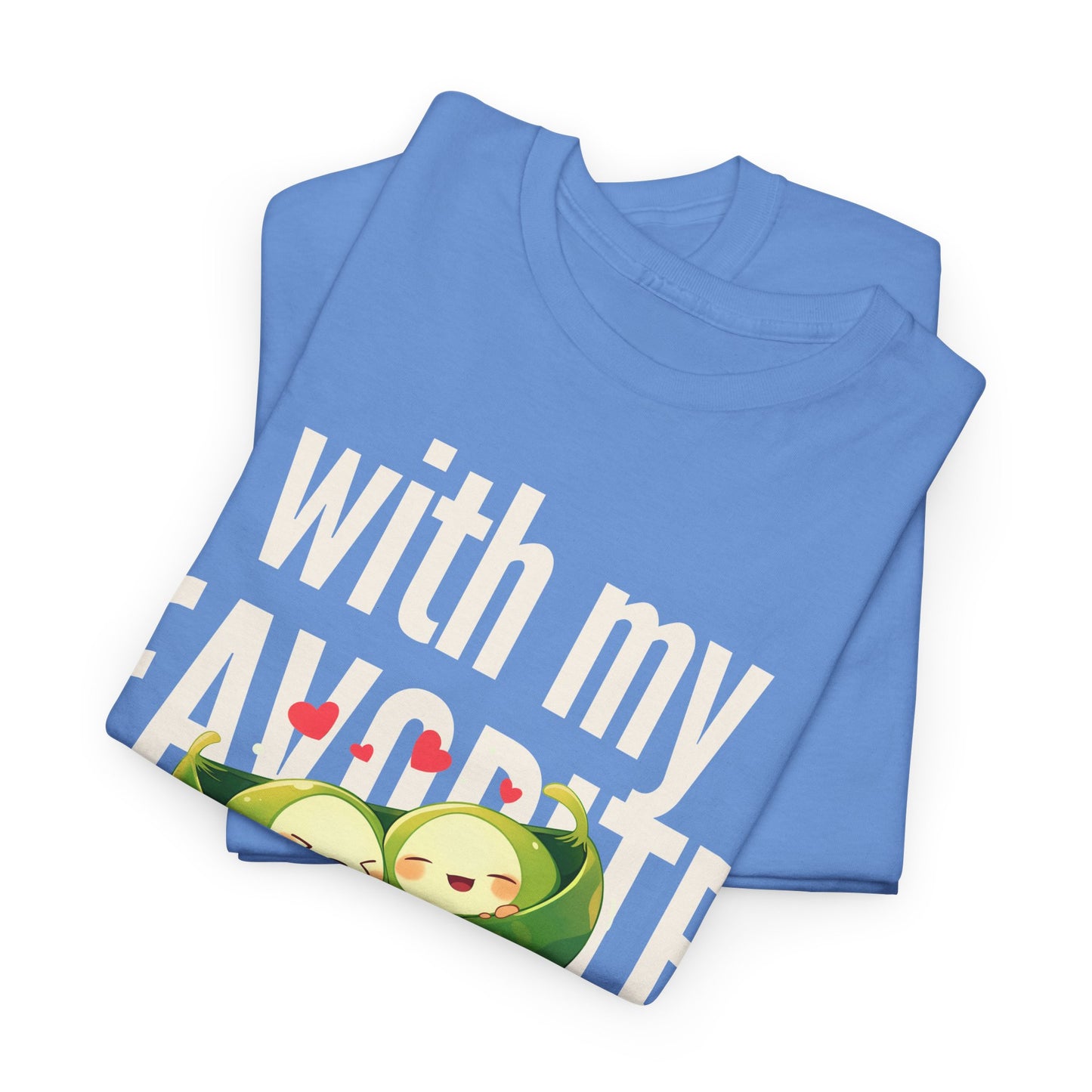 Cute Couple Tee - 'With My Favorite Partner' Cotton Tee