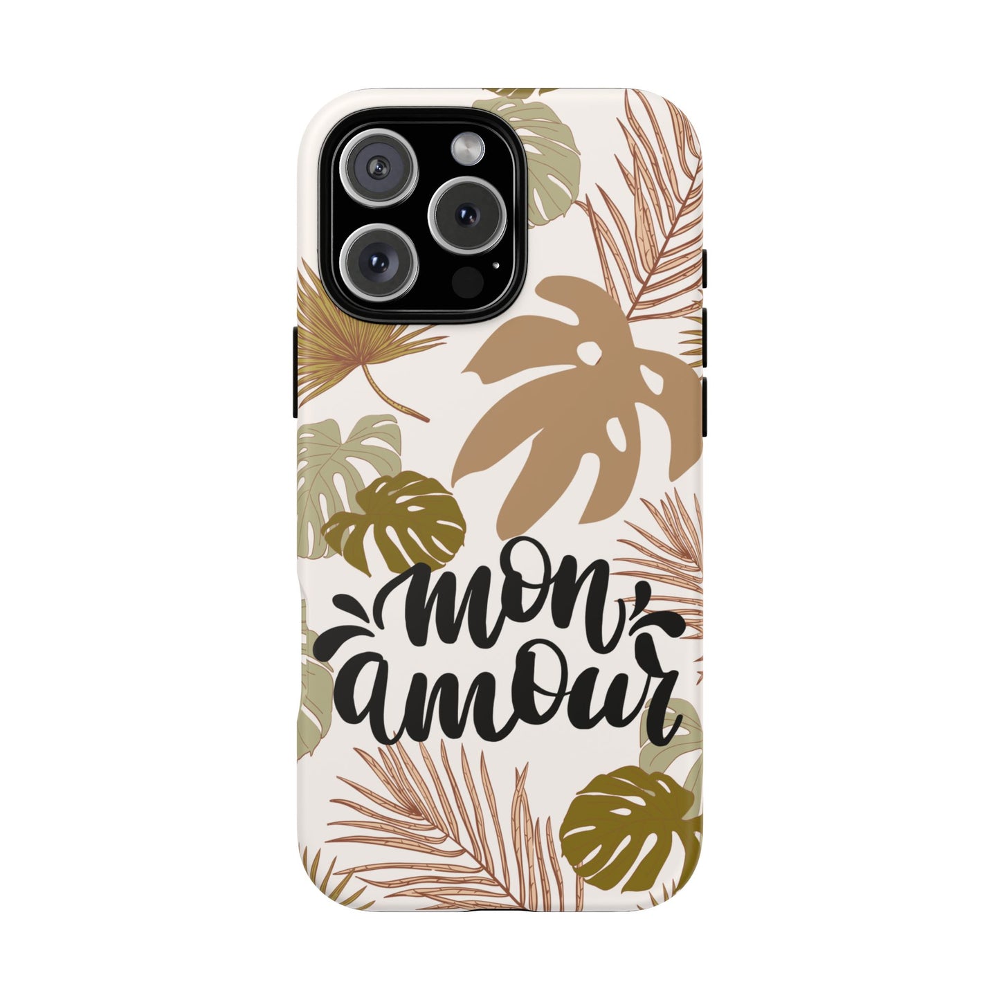 'Mon Amour' Stylish Tropical Phone Case Design