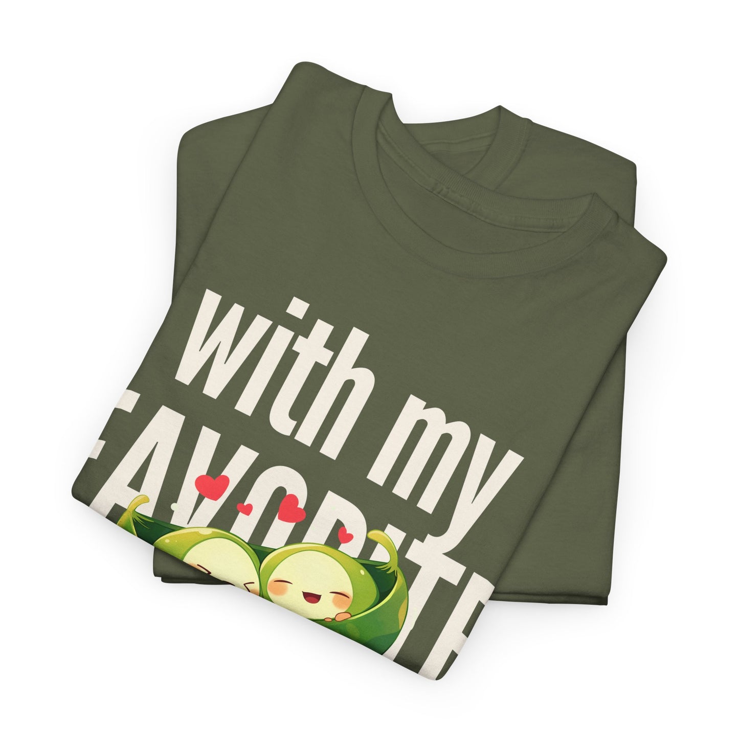 Cute Couple Tee - 'With My Favorite Partner' Cotton Tee