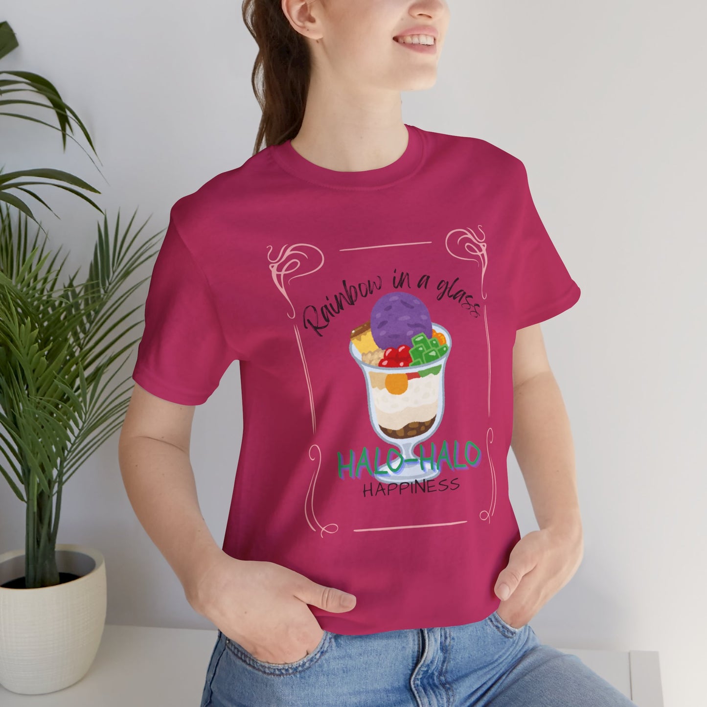 Rainbow in a Glass, Halo-Halo Happiness Women's Premium Soft Tee