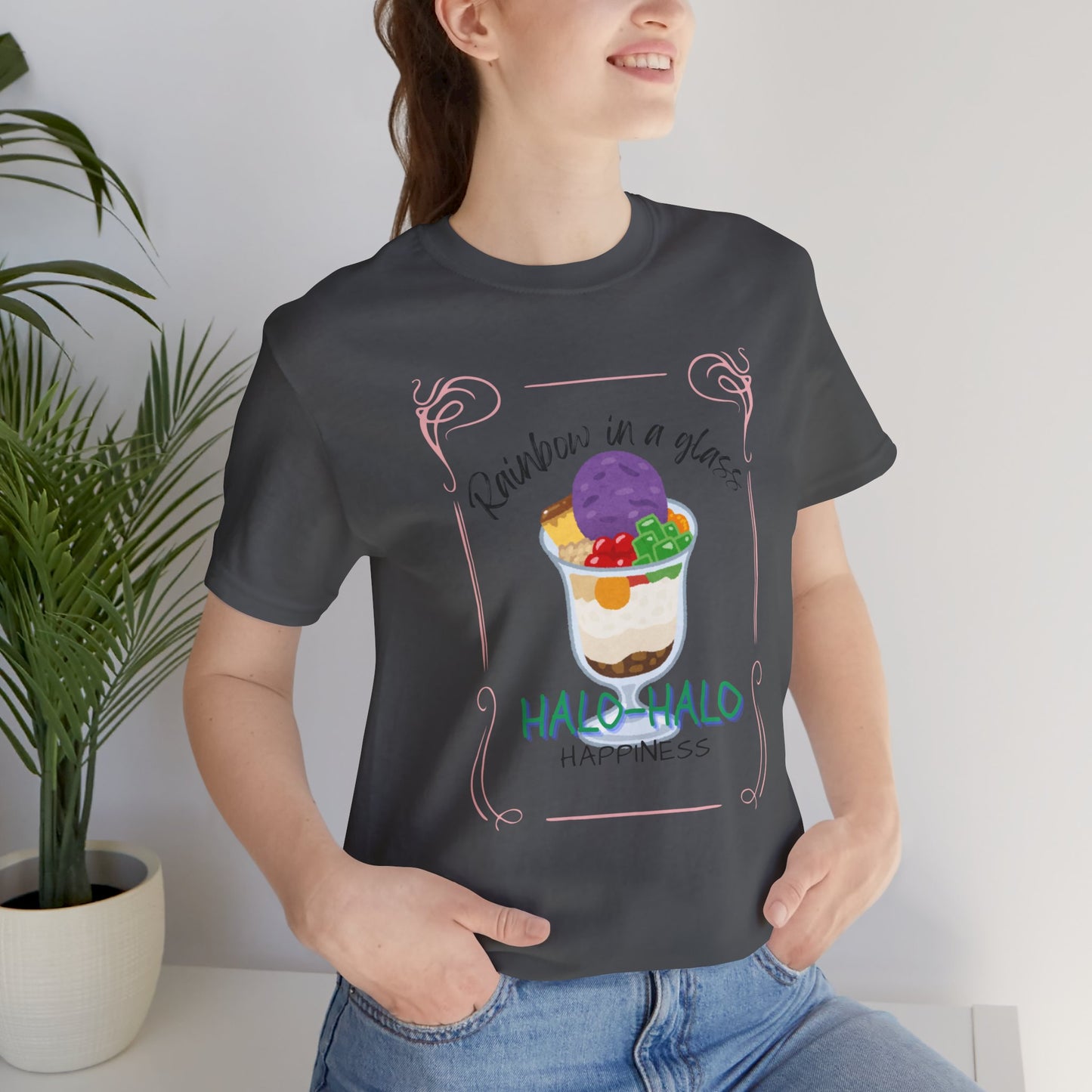 Rainbow in a Glass, Halo-Halo Happiness Women's Premium Soft Tee