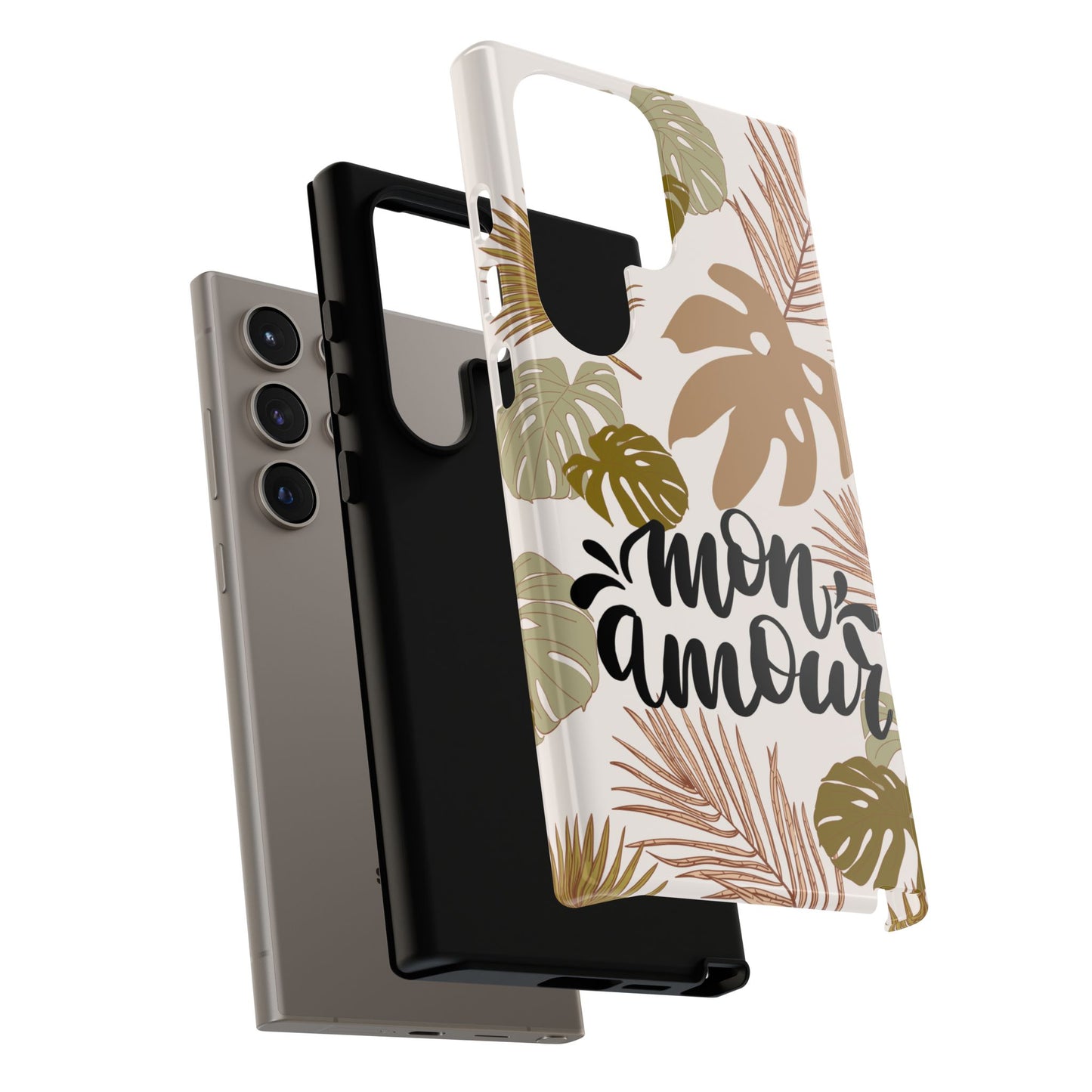 'Mon Amour' Stylish Tropical Phone Case Design