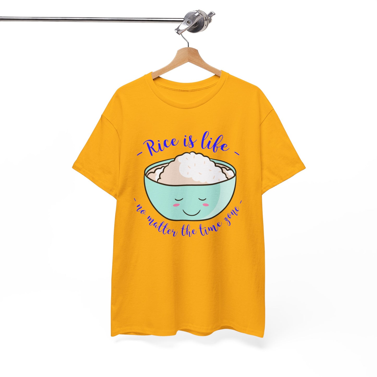 Rice is Life No Matter the Time Zone Cotton Tee