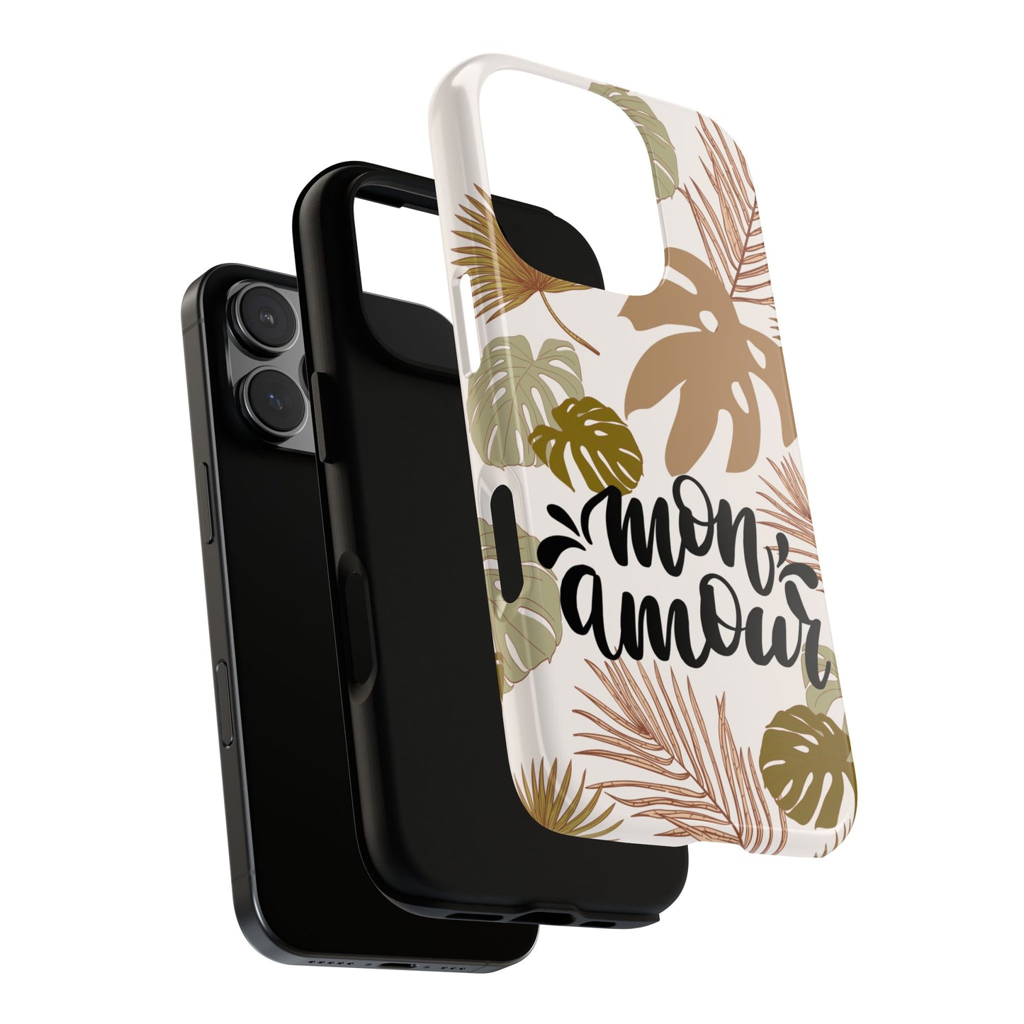 'Mon Amour' Stylish Tropical Phone Case Design