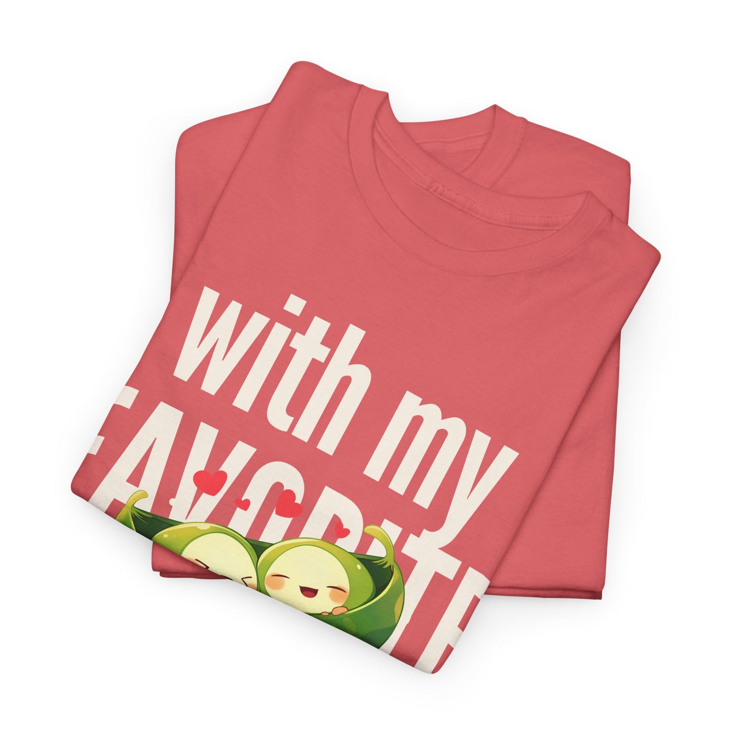Cute Couple Tee - 'With My Favorite Partner' Cotton Tee