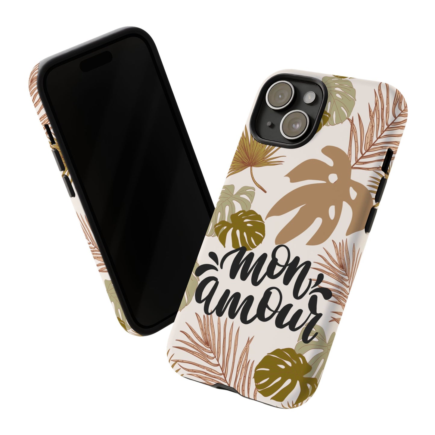 'Mon Amour' Stylish Tropical Phone Case Design