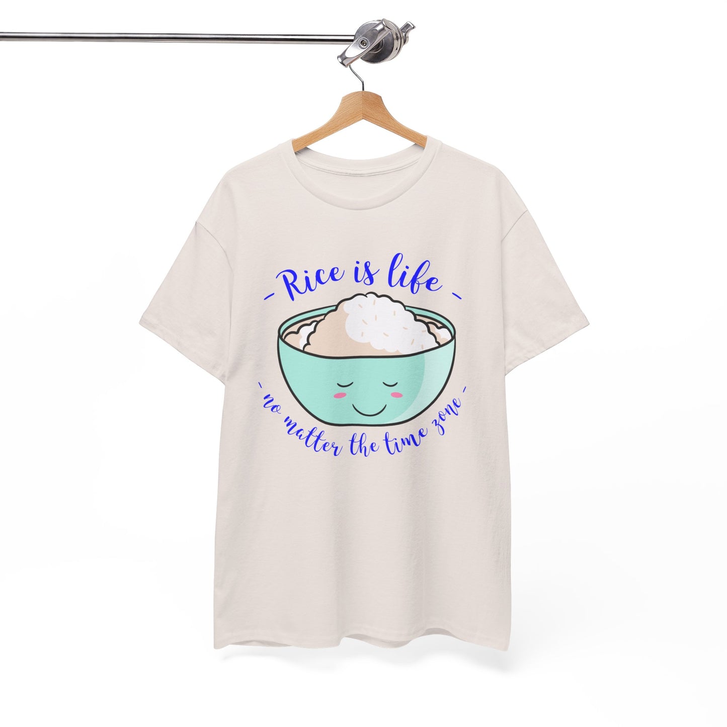 Rice is Life No Matter the Time Zone Cotton Tee