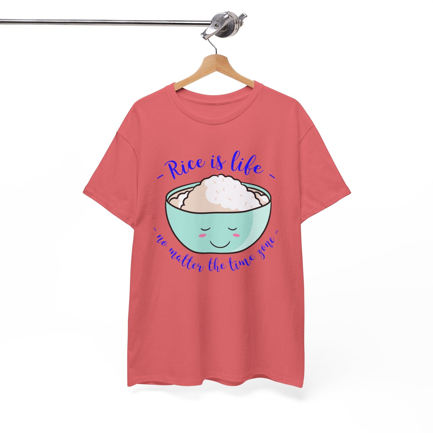 Rice is Life No Matter the Time Zone Cotton Tee