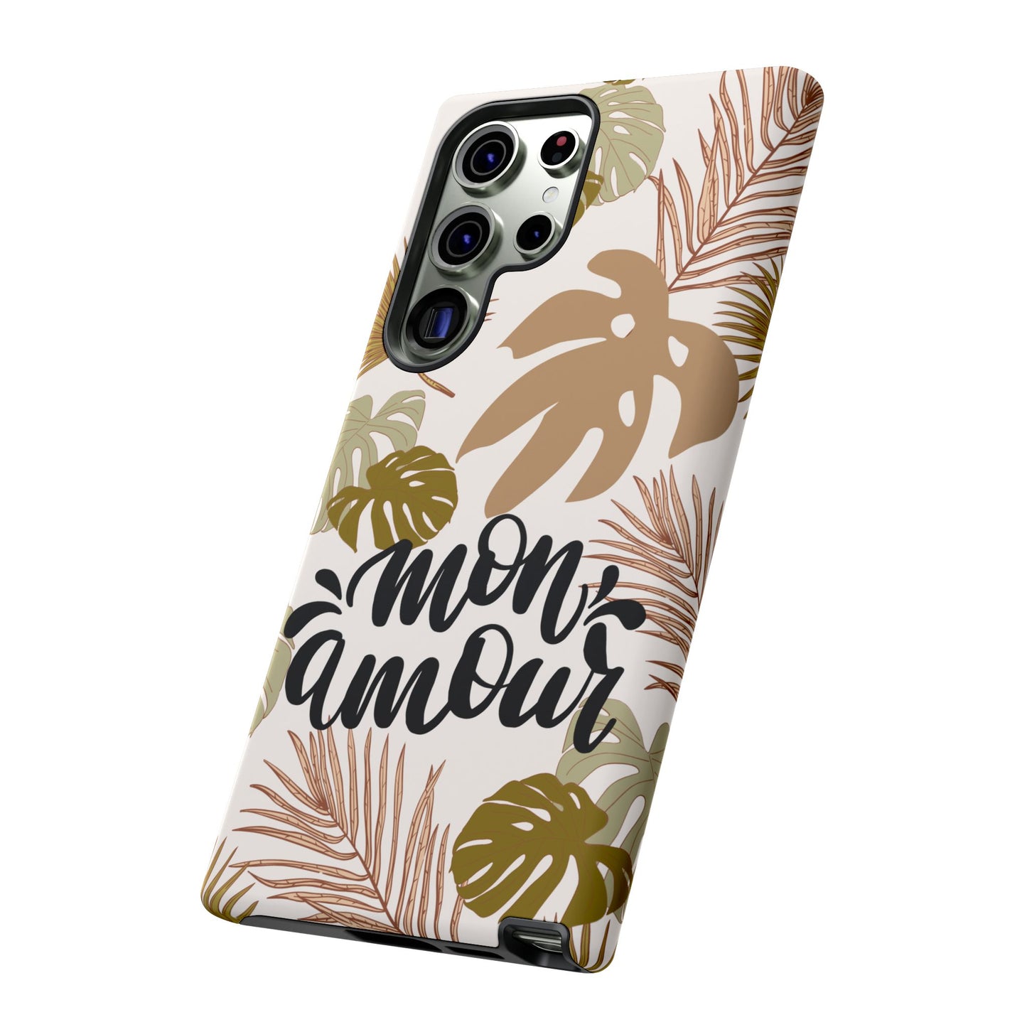 'Mon Amour' Stylish Tropical Phone Case Design