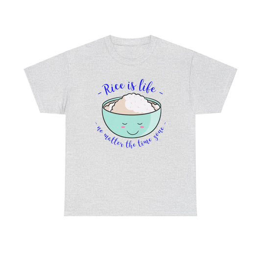 Rice is Life No Matter the Time Zone Cotton Tee
