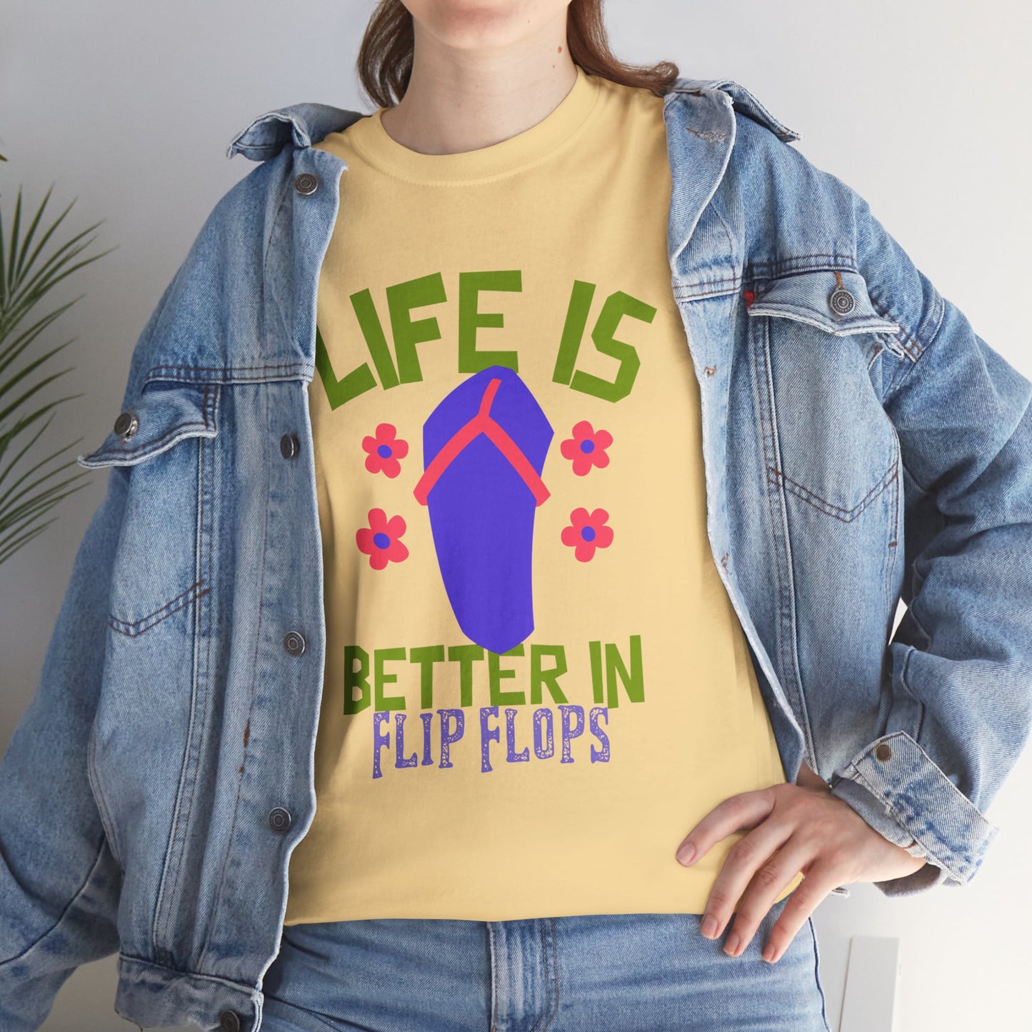 Life Is Better in Flip Flops Women 's Cotton Tee