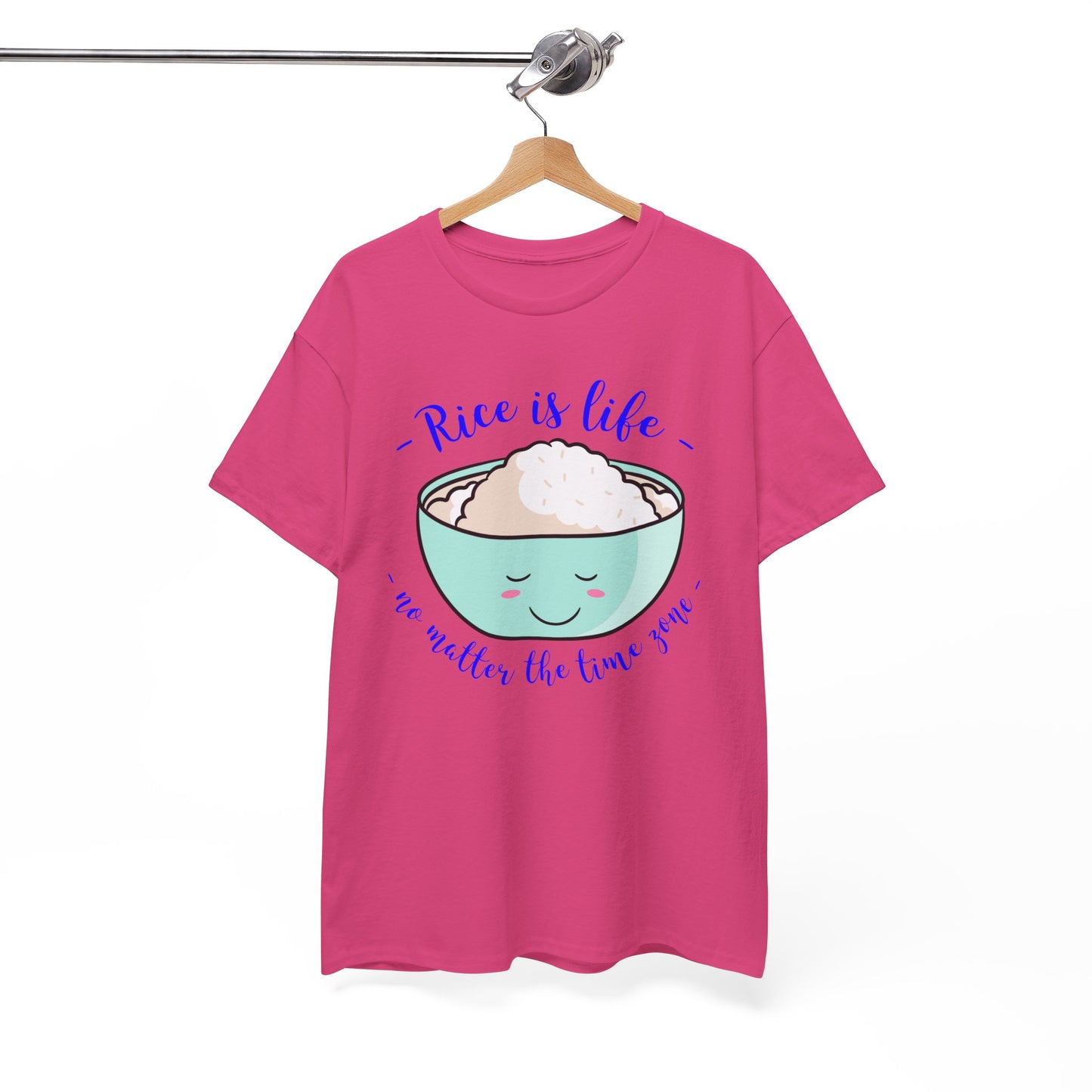 Rice is Life No Matter the Time Zone Cotton Tee