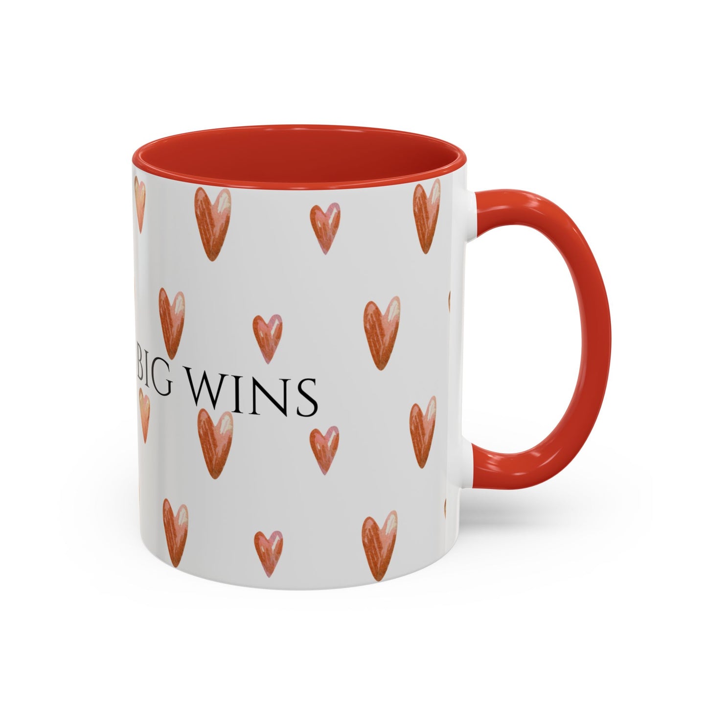 Small Sips, Big Wins Mug - Heart Patterned Accent