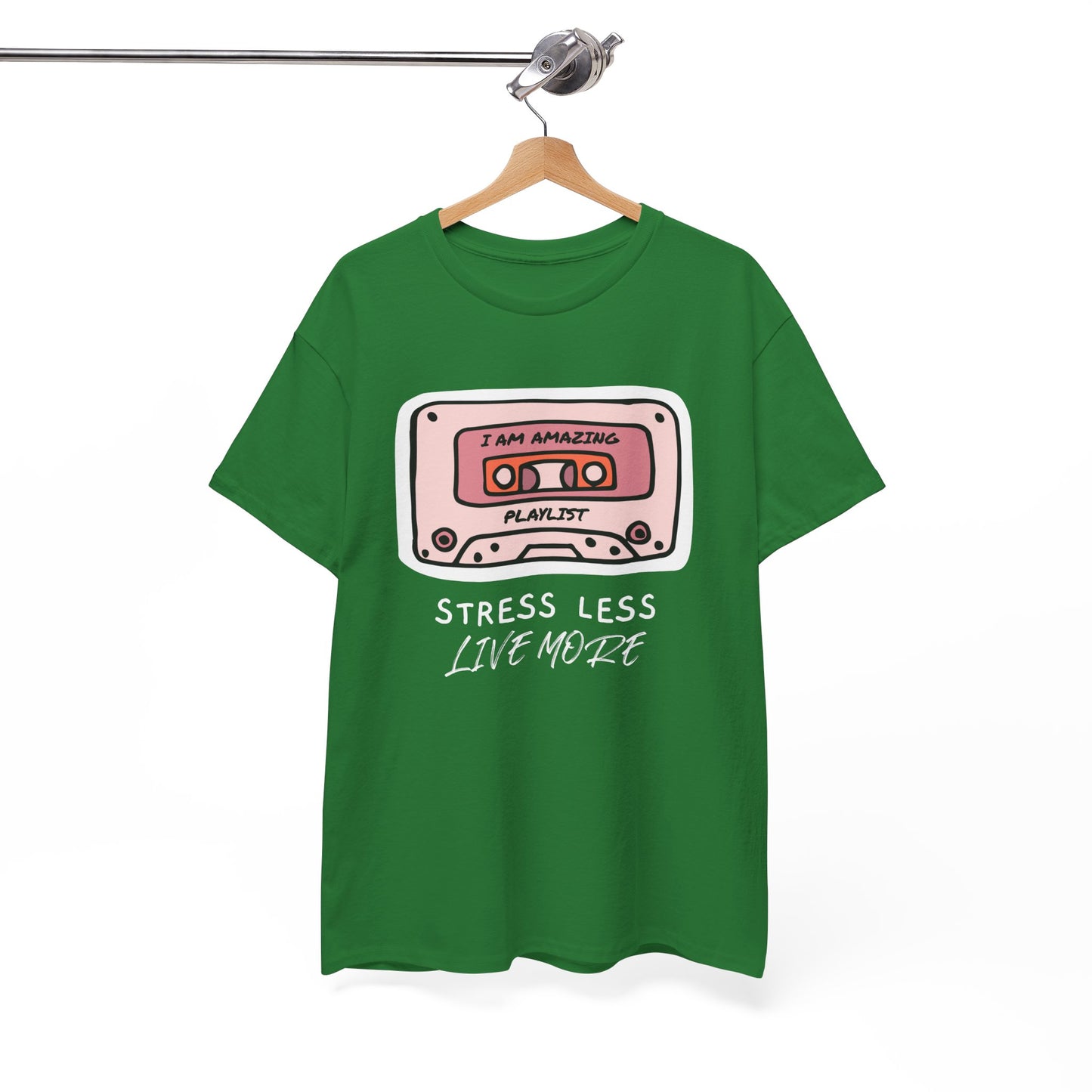 Stress Less Live More Retro Design Tee