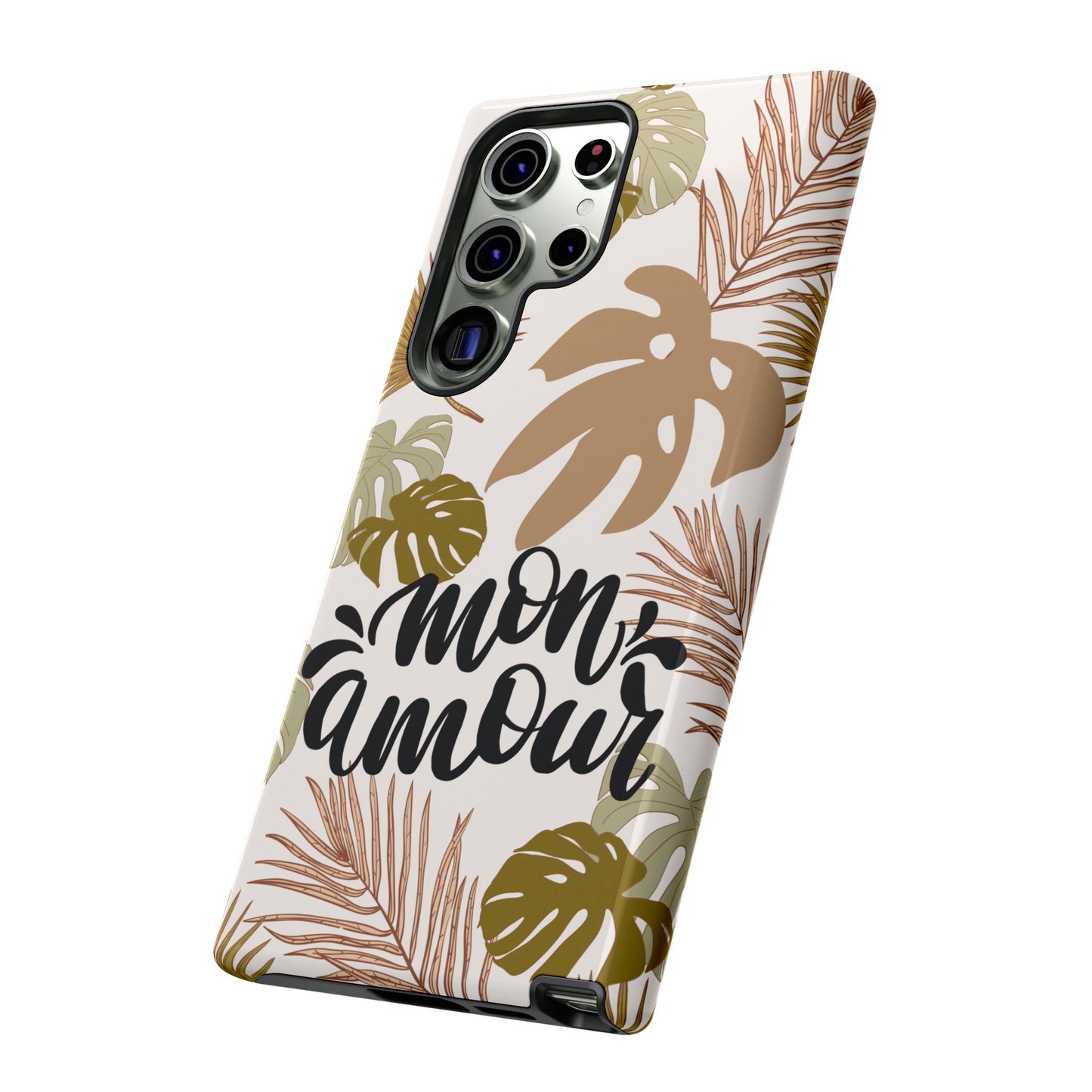 'Mon Amour' Stylish Tropical Phone Case Design