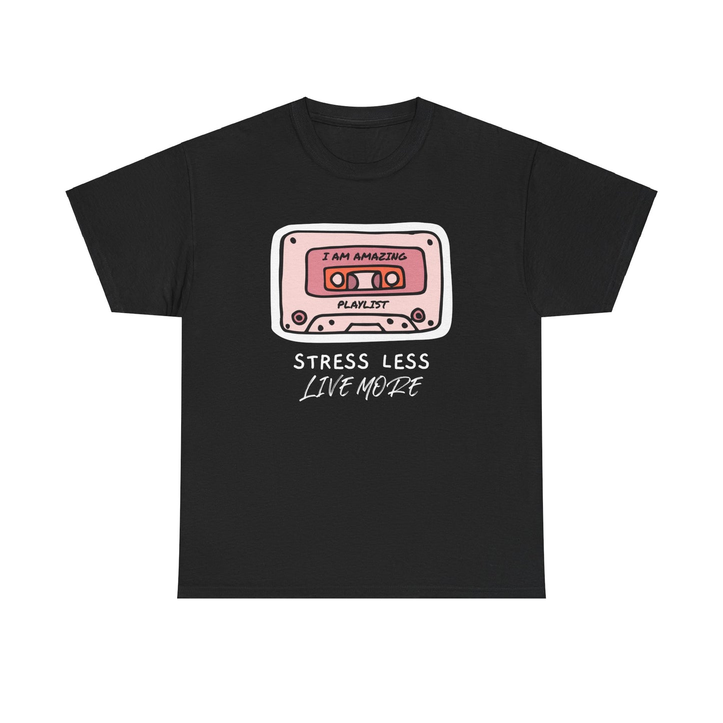 Stress Less Live More Retro Design Tee