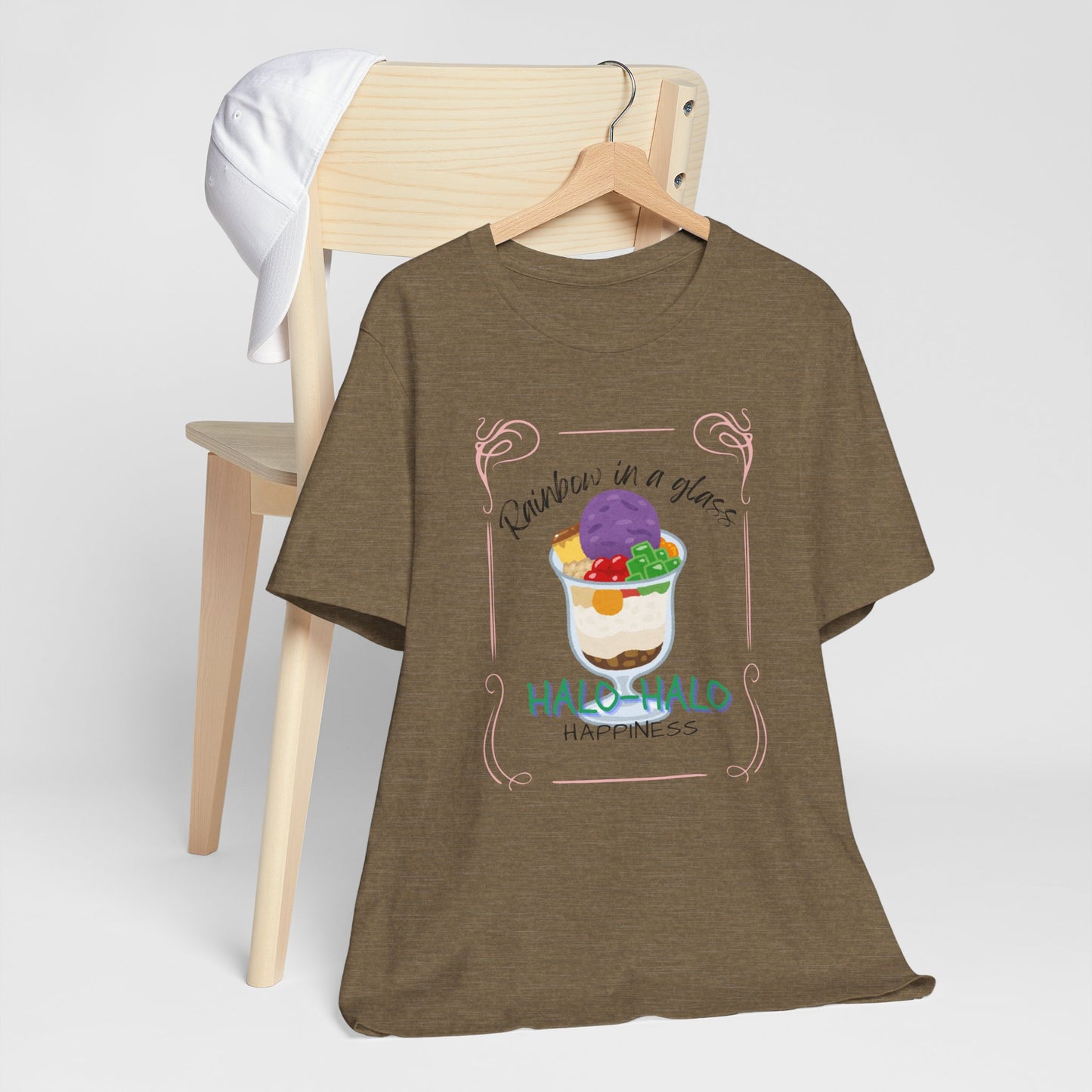 Rainbow in a Glass, Halo-Halo Happiness Women's Premium Soft Tee