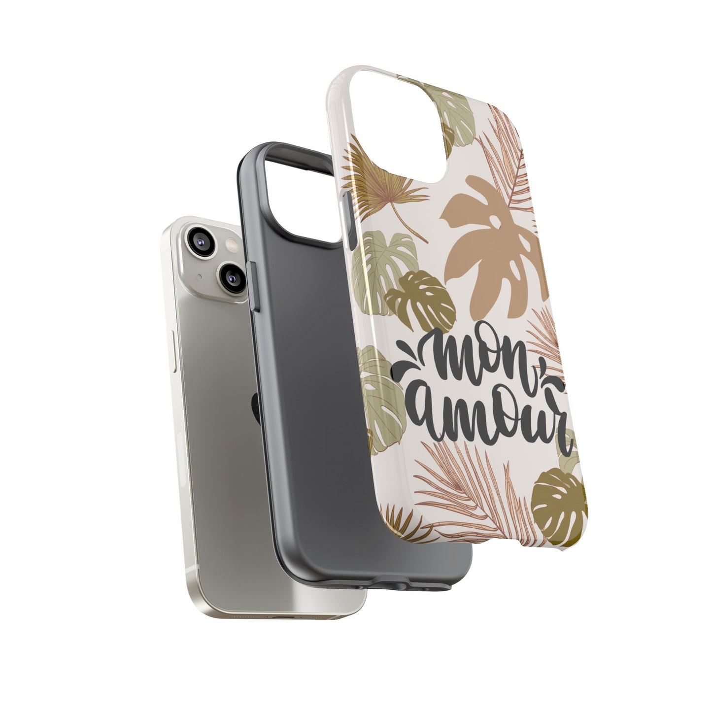 'Mon Amour' Stylish Tropical Phone Case Design