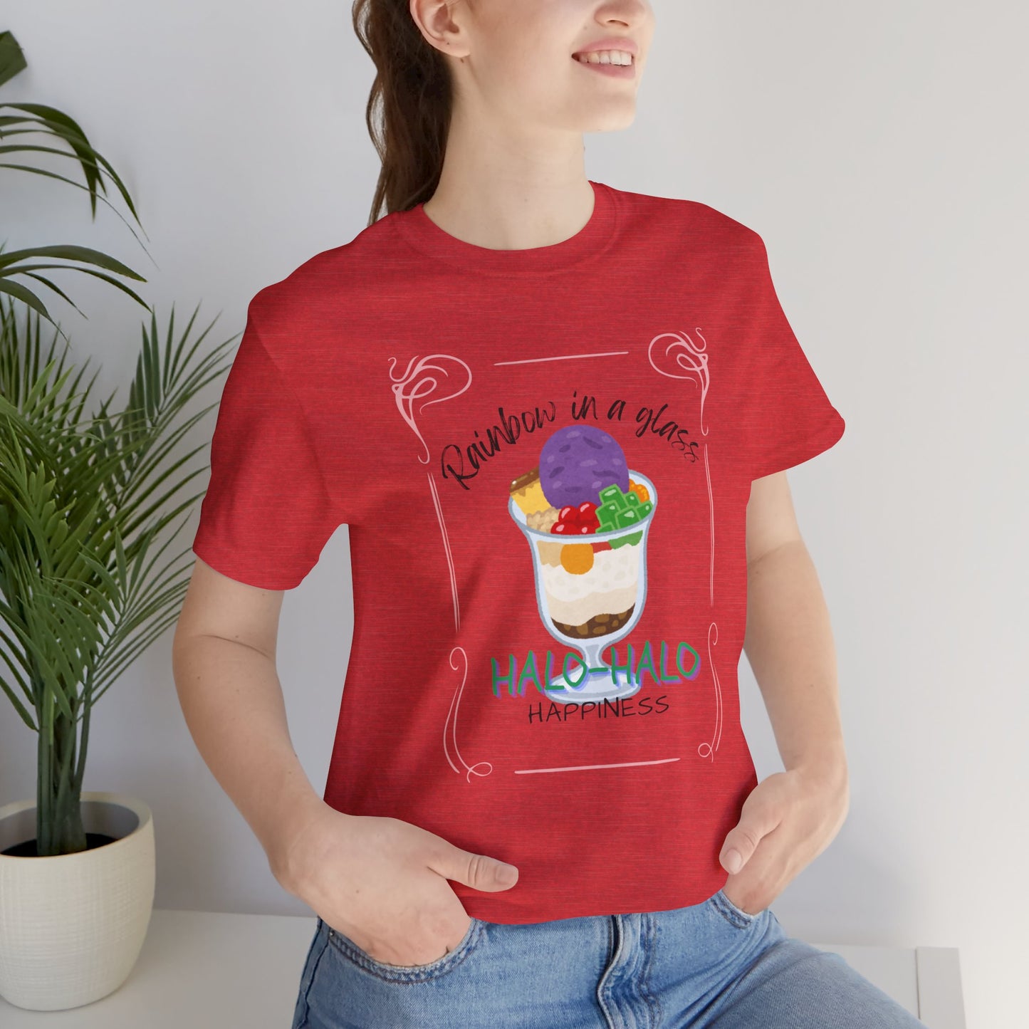 Rainbow in a Glass, Halo-Halo Happiness Women's Premium Soft Tee