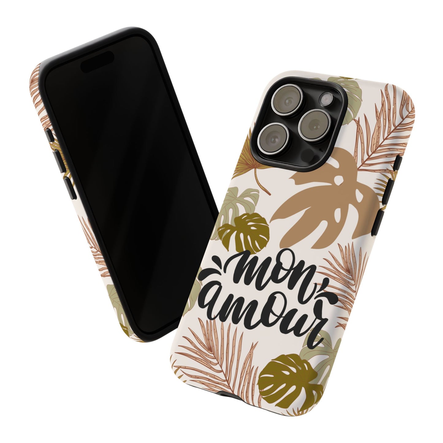 'Mon Amour' Stylish Tropical Phone Case Design