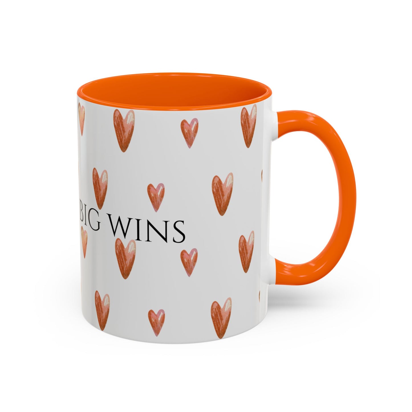 Small Sips, Big Wins Mug - Heart Patterned Accent