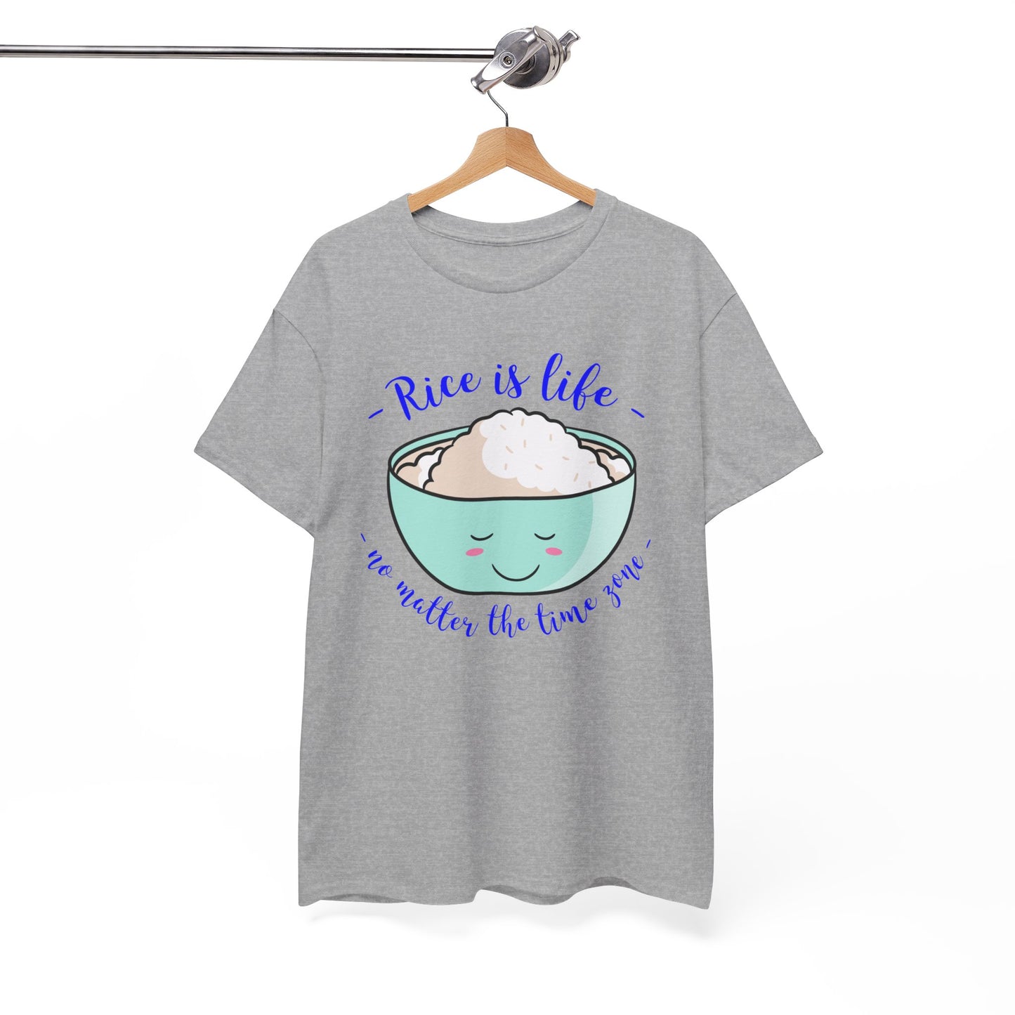 Rice is Life No Matter the Time Zone Cotton Tee