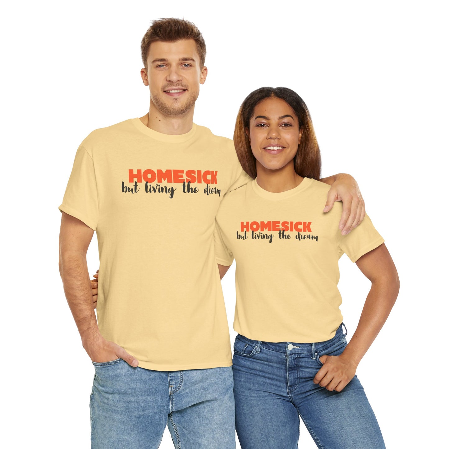 Homesick But Living the Dream Font Only Cotton Tee