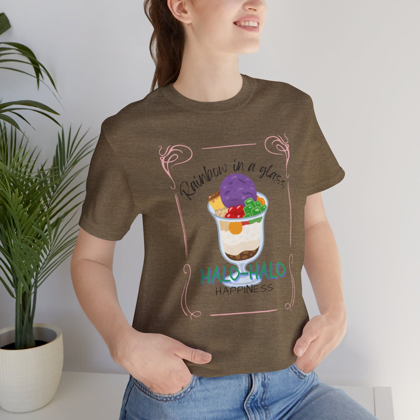 Rainbow in a Glass, Halo-Halo Happiness Women's Premium Soft Tee