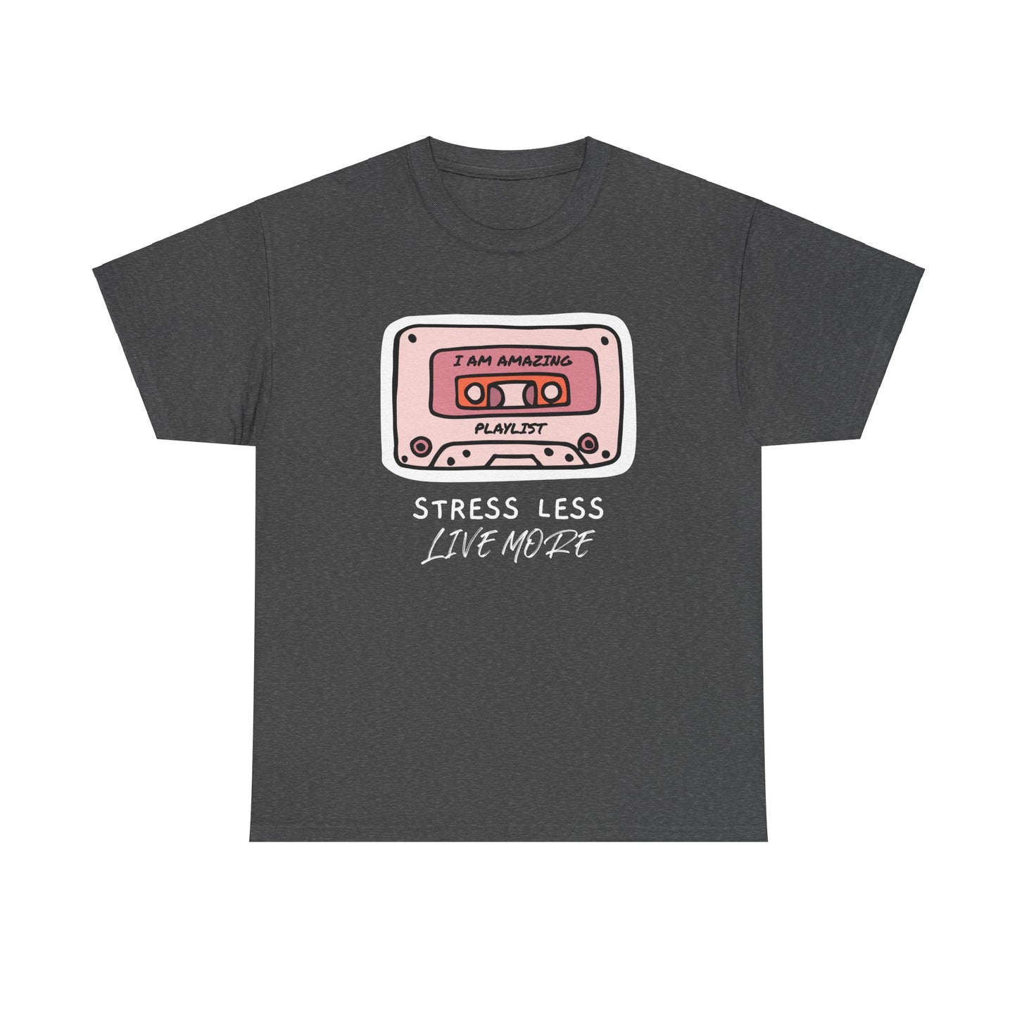 Stress Less Live More Retro Design Tee