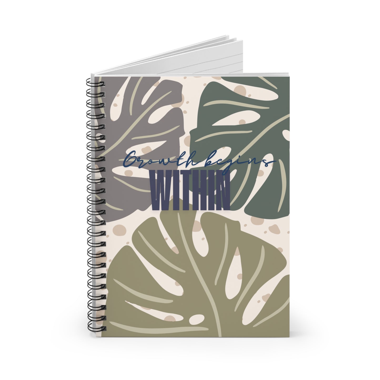 Growth Begins Within Spiral Notebook